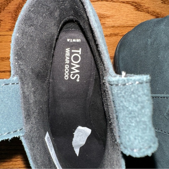 NWOT TOMS Constance Western Style Black Suede Womens Ankle Boots, Sz 7.5W - Picture 4 of 10